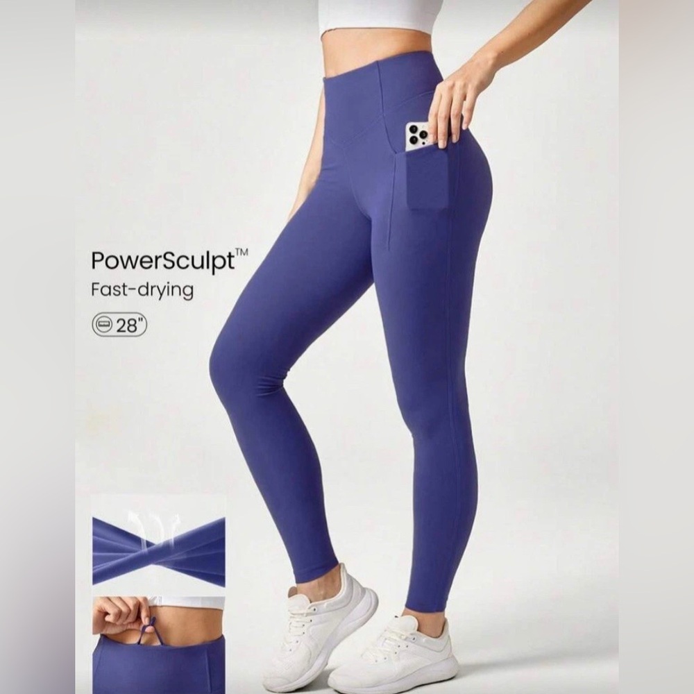 Glowmode by SHEIN PowerSculpt gray leggings for high intensity workout — Medium
